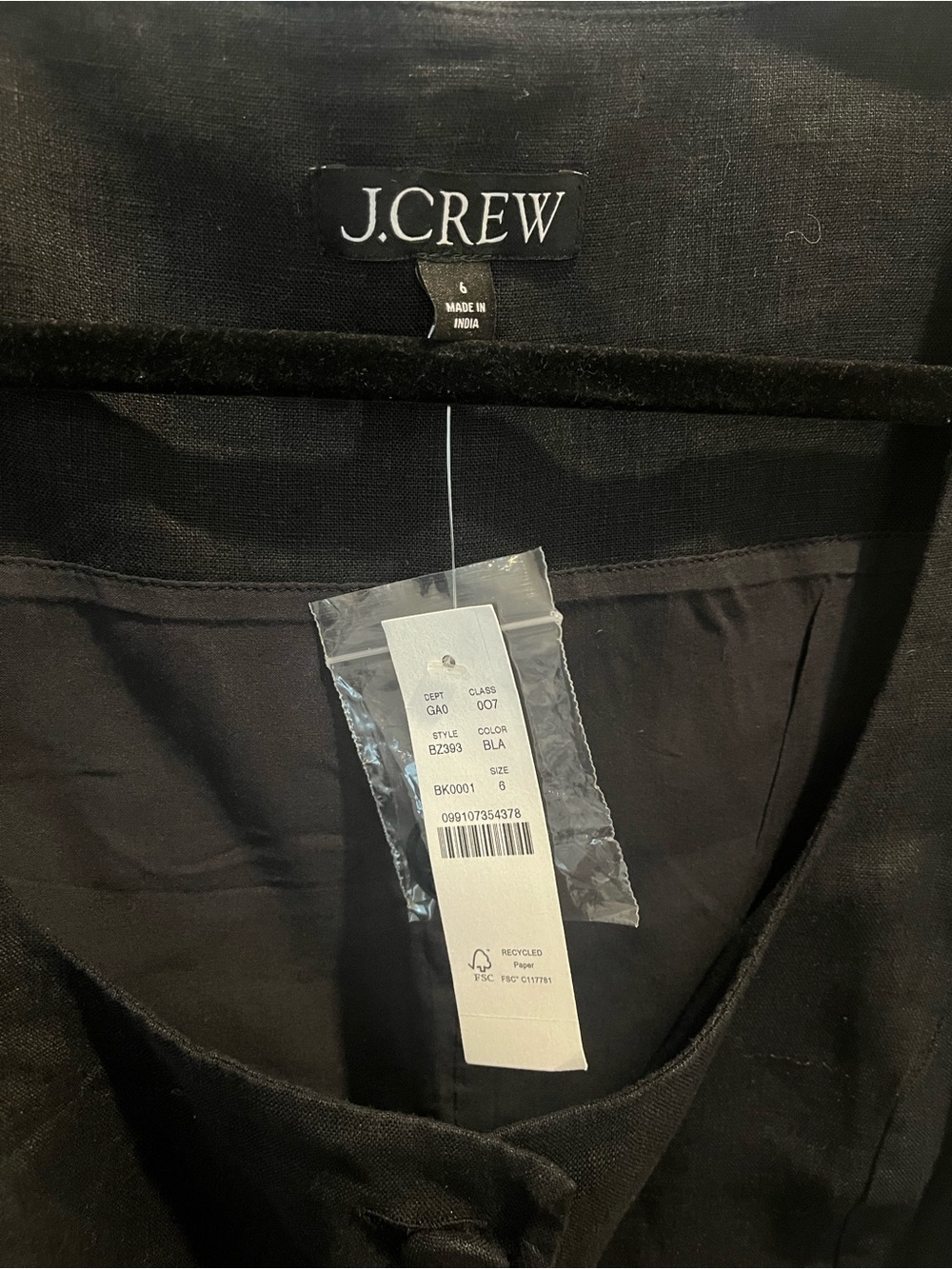 J.Crew Black Linen NWT Scoopneck Vest - Picture 3 of 5